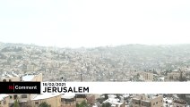 Üç dinin kutsal kenti Kudüs, beyaza büründü