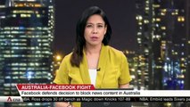 Facebook defends shock decision to block news content in Australia