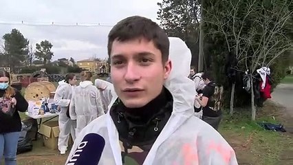 Nathan élève au lycée Fontlongue de Miramas sur le paintball