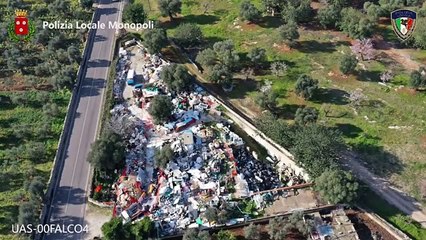 Discarica abusiva sotto sequestro a Monopoli. Operazione della Polizia Locale