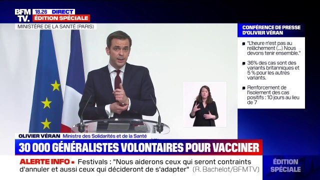 Olivier Véran: Près de 30.000 médecins généralistes se sont déjà portés volontaires pour vacciner leurs patients