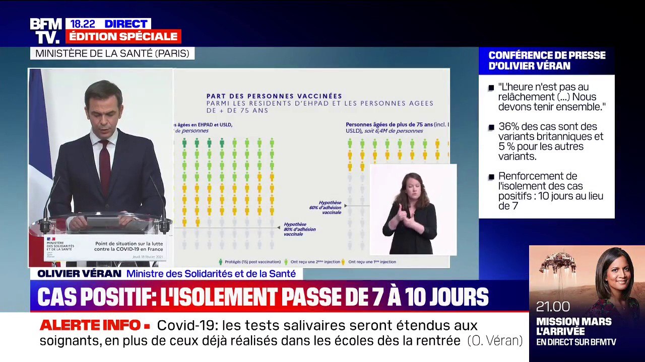Olivier Véran: "Dans le courant du mois de mars, nous rendrons le vaccin AstraZeneca accessible directement en pharmacie pour tous les Français entre 50 et 64 ans"