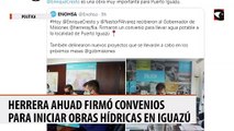 Herrera Ahuad firmó convenios para iniciar obras hídricas en Iguazú