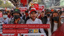 Myanmar protests focus on junta's economic support, and other top stories in international news from February 19, 2021.