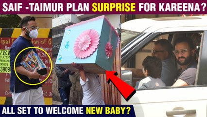 Saif Ali Khan With Taimur All Set To Welcome Kareena's New Born Baby ? | Brings Special Gift