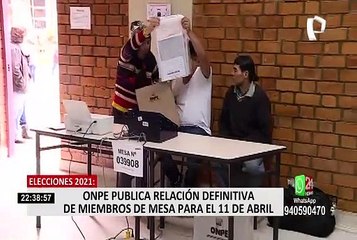 Elecciones 2021: ONPE publicó lista definitiva de miembros de mesa
