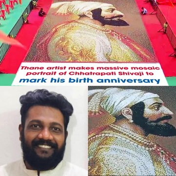 Chetan Raut Creates Chhatrapati Shivaji’s Mosaic Portrait To Celebrate Shiv Jayanti