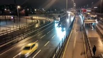 Trafikte tehlikeli yolculuk, şaşkın bakışlar arasında ilerledi