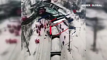 Akıl almaz tren kazası! 25 vagon birbirine girdi...