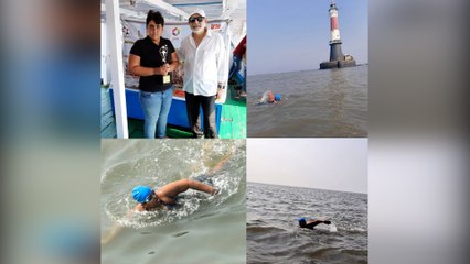 12 Year Old Autistic Girl Jiya Rai Creates Record By Swimming 36 Km Between Worli To Gateway Of India