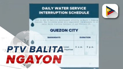 Maynilad, nagpatupad ng water interuption sa ilang bahagi ng Q.C.