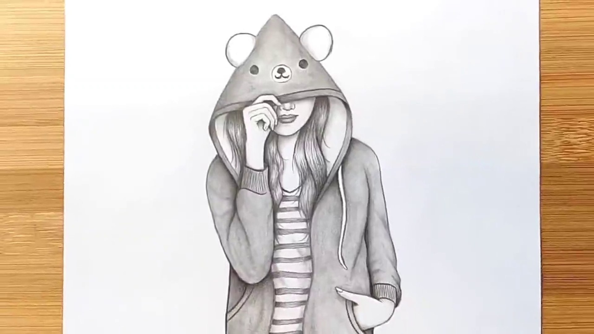 Hidden face drawing - Pencil sketch -- How to draw a girl with winter cap  -- bir kız nasıl çizilir - - video Dailymotion