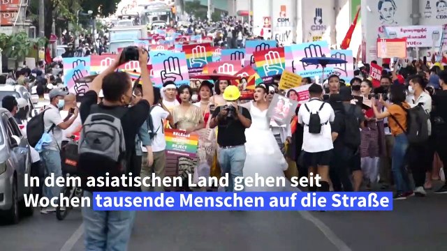 Schwule und Lesben schließen sich Protesten in Myanmar an