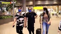 Alaya F with Mom Pooja Bedi & Aishwarya Thackeray snapped at the Airport | SpotboyE