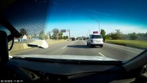 Ford Taurus hits highway barrier - Dash Cam USA Accident Car Crash