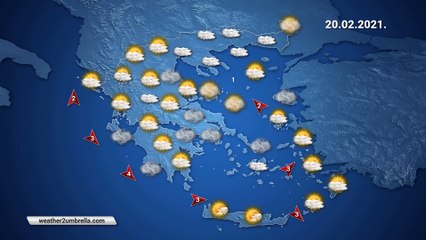 Η πρόβλεψη του καιρού για τo Σάββατο 20-02-2021