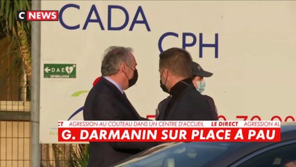 Agression au couteau dans un centre d'accueil de Pau : Gérald Darmanin accueilli sur place par François Bayrou