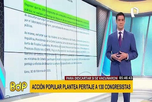 Presentan propuesta para que los 130 legisladores se hagan peritaje para descartar vacuna COVID-19
