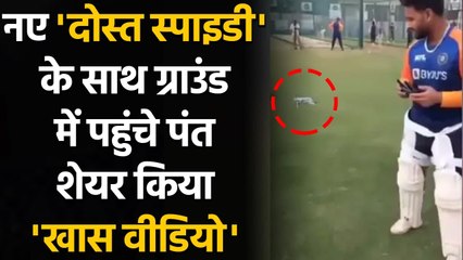 Ind vs Eng: Rishabh Pant gets different View of Net Sessions with Friend Spidey | वनइंडिया हिंदी