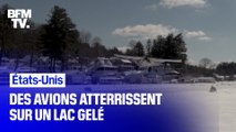 Aux États-Unis, des avions atterrissent sur un lac gelé à Alton Bay