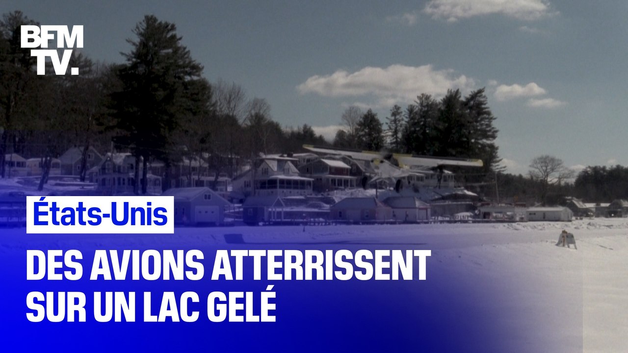 Aux États-Unis, des avions atterrissent sur un lac gelé à Alton Bay