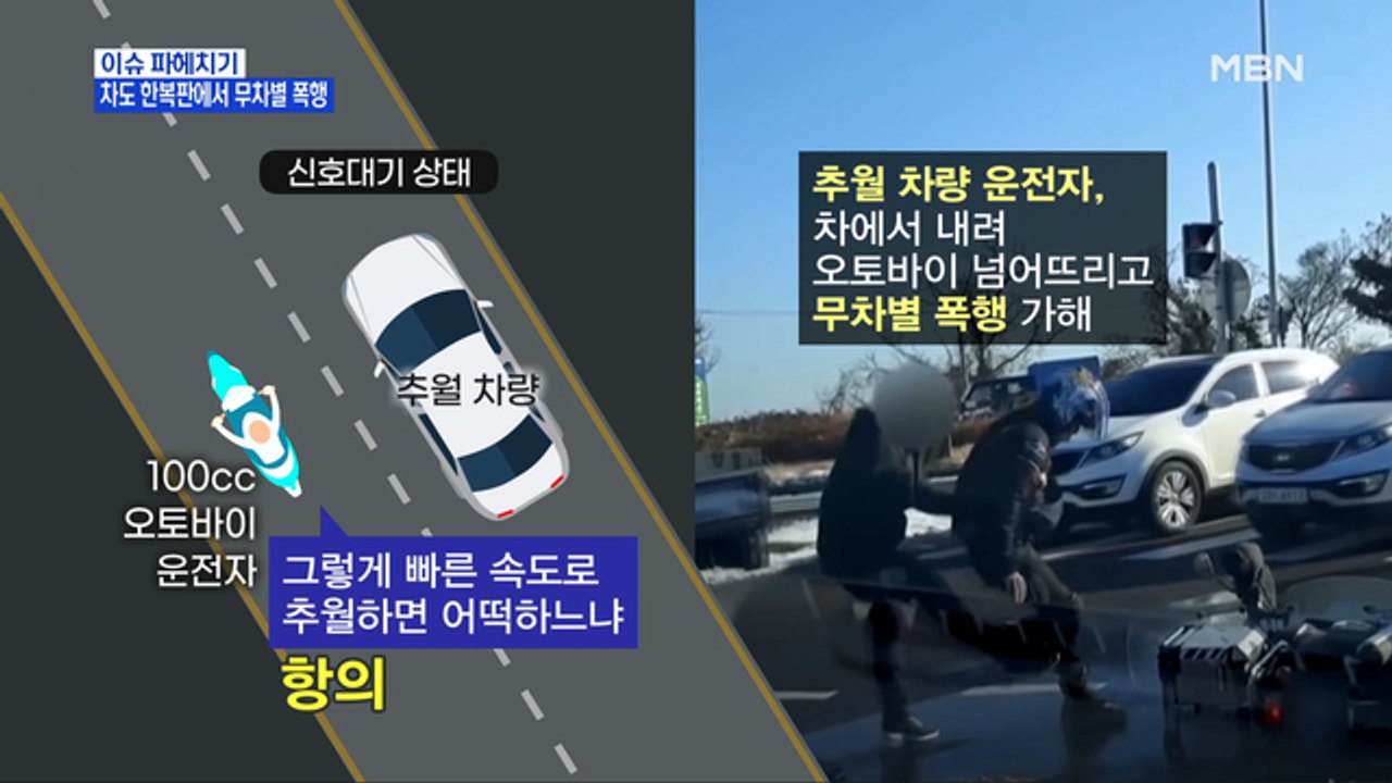 MBN 뉴스파이터-"추월 항의하니"…도로 한복판에서 무차별 폭행