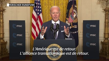 "L'alliance transatlantique est de retour", affirme Joe Biden