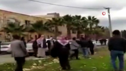 Husumetli aileler arasındaki silahlı kavga kamerada