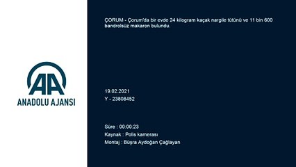 ÇORUM - Kaçak 24 kilogram nargile tütünü ve 11 bin 600 makaron ele geçirildi