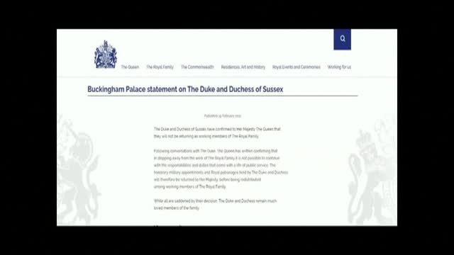 Los duques de Sussex no retomarán sus compromisos con la realeza británica