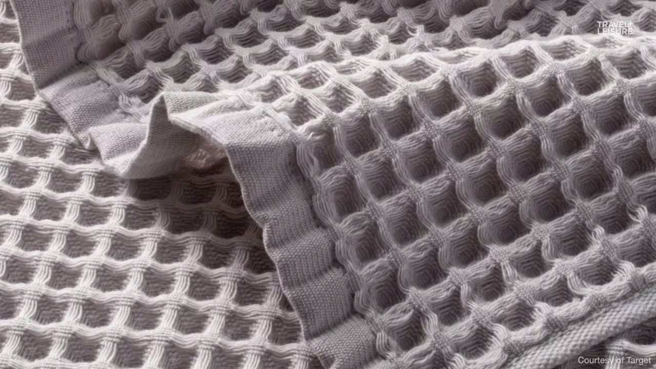 These Waffle-Knit Bath Towels Are Lightweight, Soft, and Only $12