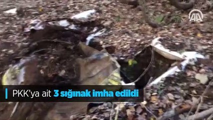PKK'ya ait 3 sığınak imha edildi