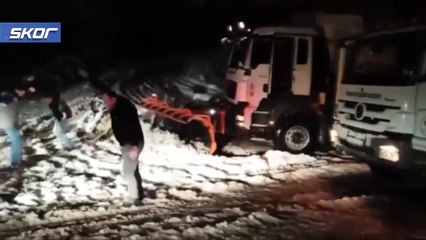 Belediye işçilerinin Trabzonspor sevinci