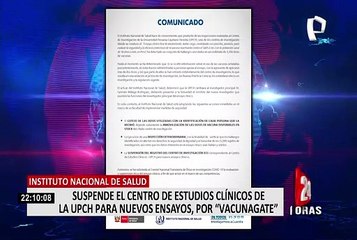 Suspenden a la UPCH como centro de realización de nuevos ensayos clínicos