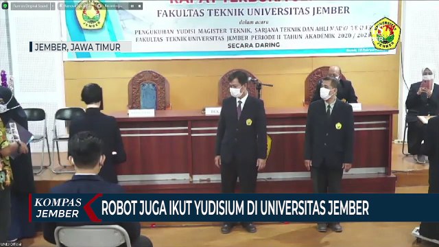 Hindari Penularan Covid-19, Peserta Yudisium Universitas Jember Diwakili Robot