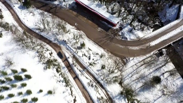 KOCAELİ - (Drone) Yuvacık Barajı'nda kış güzelliği
