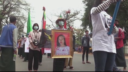 Myanmar police shoot dead 2 protesters in bloodiest post-coup day