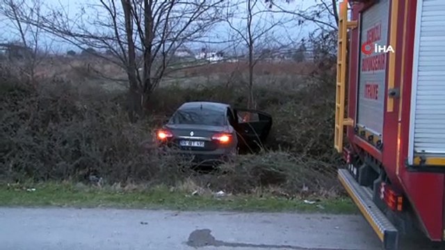 Alkollü sürücü direksiyon hakimiyetini kaybedince şarampole uçtu
