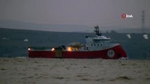 ‘Barbaros Hayrettin Paşa’ sismik araştırma gemisi Çanakkale Boğazı’ndan geçti