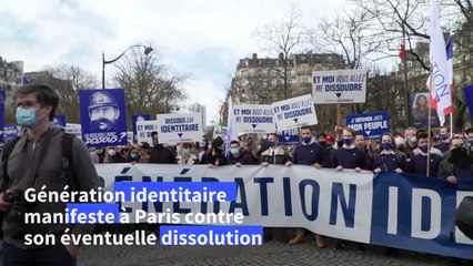 Génération identitaire manifeste à Paris contre son éventuelle dissolution