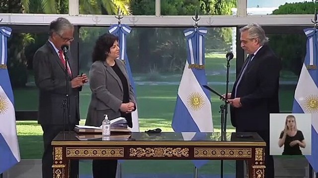 El planificado gesto de Alberto Fernández durante la jura de Carla Vizzotti