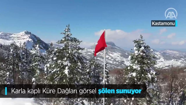 Karla kaplı Küre Dağları görsel şölen sunuyor