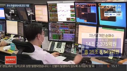 주식은 '주춤'·비트코인 '가열'…자산시장 온도차