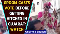 Gujarat local body polls: Groom pushes wedding to cast vote, watch| Oneindia News