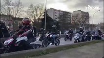 Interdiction de la circulation interfiles: des centaines de motards défilent sur le périphérique