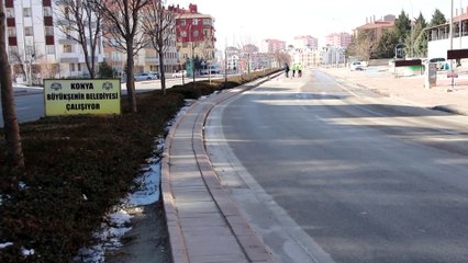 KONYA - Cadde ve sokaklarında sessizlik hakim