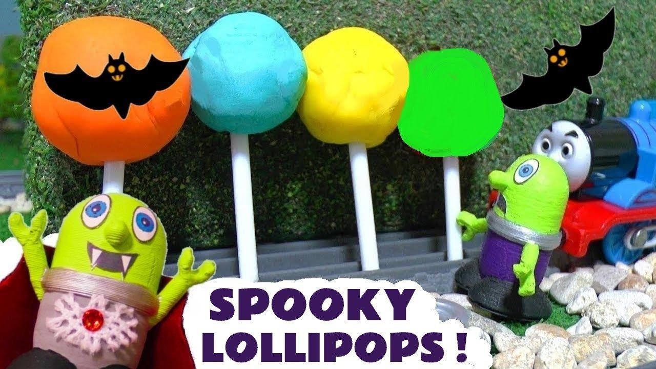 Halloween Spooky Play Doh Lollipops with the Funny Funlings and Disney Cars Lightning McQueen in this Fun Family Friendly Full Episode English Toy Story Video for Kids from Kid Friendly Family Channel Toy Trains 4U