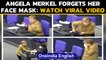 Angela Merkel forgets her face mask during parliament session, look at her reaction| Oneindia News