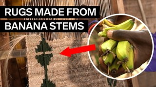 A company in Uganda is turning the waste from bananas into rugs, place mats, and baskets