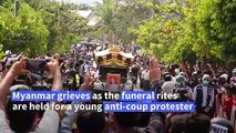 Myanmar: Funeral held for young female anti-coup protester